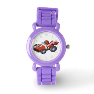 Montre Caricature de voiture rouge classique pour enfants