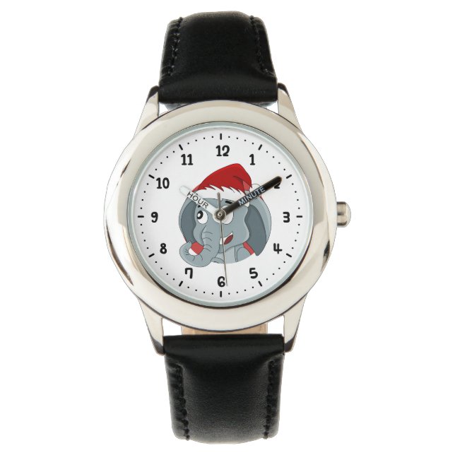 Montre Caricature d'éléphant de Noël (devant)