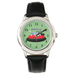 Montre Caricature d'hovercraft rouge joyeux