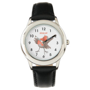 Montre Caricature d'oiseau rouge chantant mignon