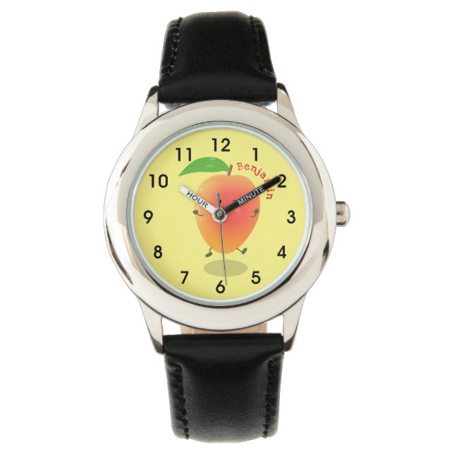 Montre Caricature jaune mangue mignonne (devant)