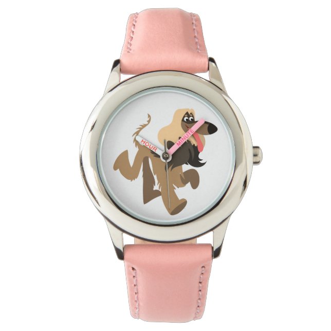 Montre Caricature mignonne clownesque Afghan Hound Watch (devant)