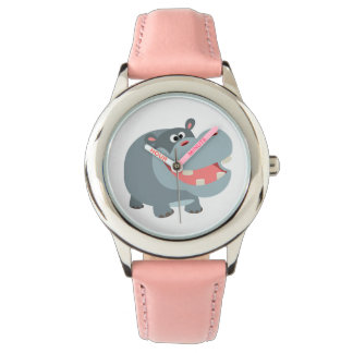 Montre Caricature mignonne souriante Hippo Watch