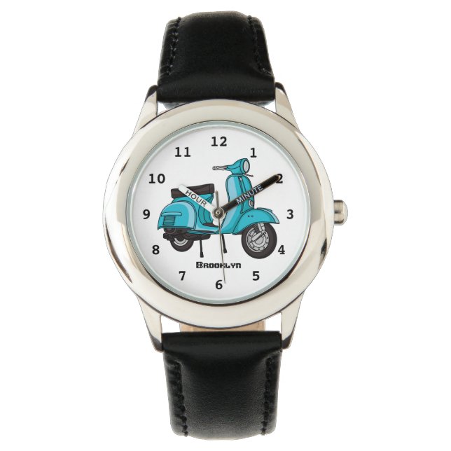 Montre Caricature moto mopée mûre illustration (devant)