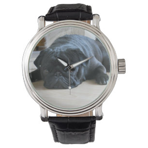 Montre carlin noir plat