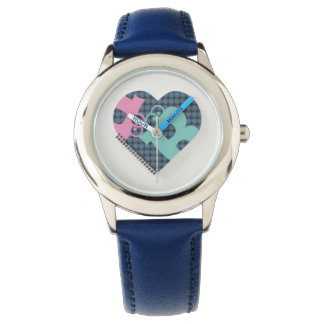 Montre Carnet Coeur mignonAcier bleu roseMODERNE