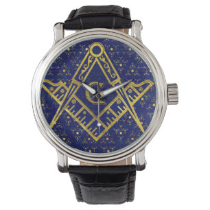 Montre Carré et boussoles de symbole de franc-maçonneri