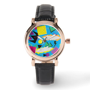 Montre Carré lumineux abstrait de couleur du style 80s d