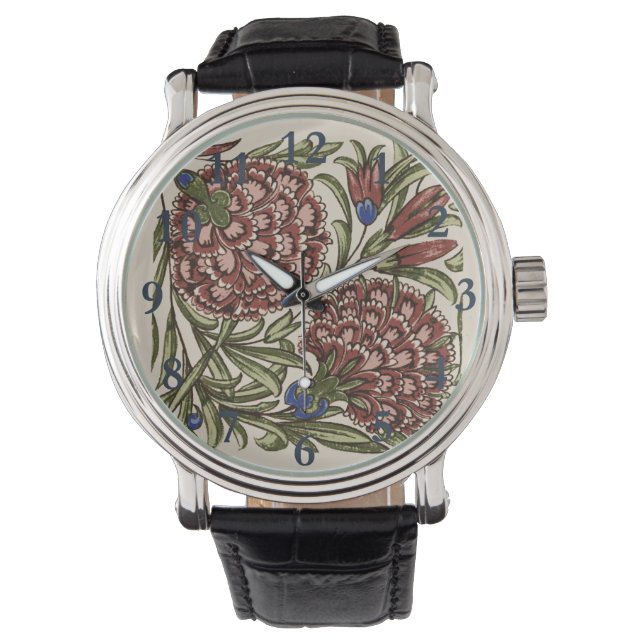 Montre Carreau de fleur d'œillet Art antique rustique De  (devant)