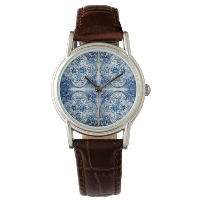 Montre Carreaux anciens en bleu Delft (devant)