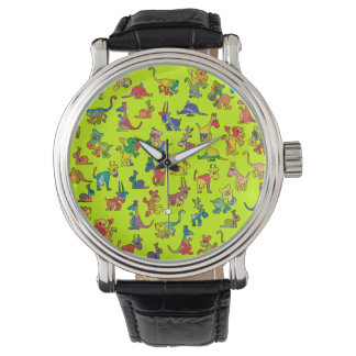 Montre Carreaux de Motif Animaux Abstraits