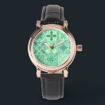 Montre Carreaux décorés en vert et blanc<br><div class="desc">Divers carreaux ornés peints à la main avec des éléments floraux</div>