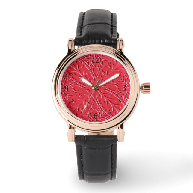 Montre Carreaux marocains - cinnabar rouge (Recto)