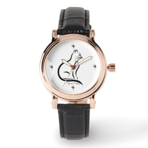 Montre carrée femme "Le Chat Noir"