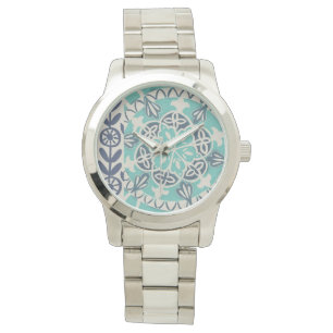 Montre Carrelage Batik Bleu I