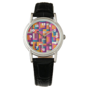 Montre Carrés et formes Abstraits colorés
