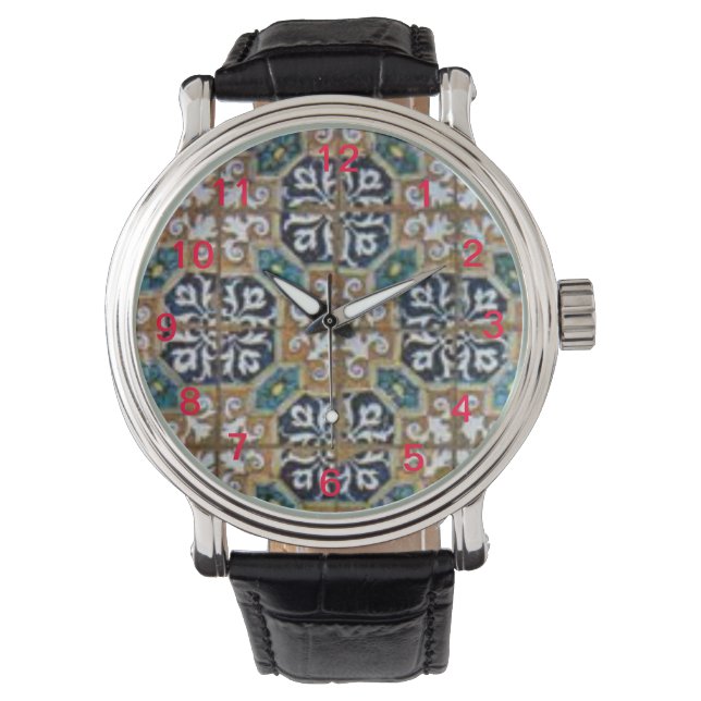 Montre Carte à puce personnalisée IslamicTile (devant)