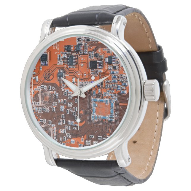Montre Carte circuit imprimé circuit orange PCB (Incliné)