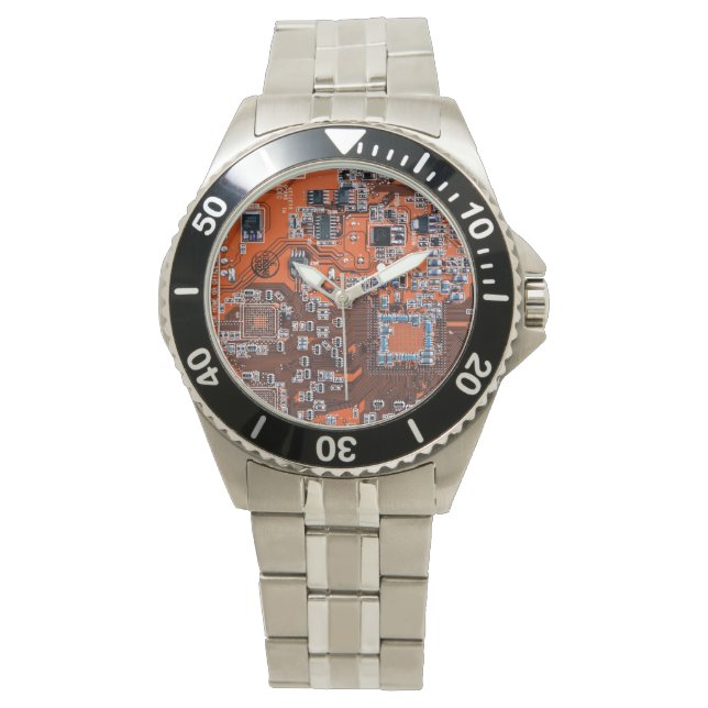Montre Carte circuit imprimé circuit orange PCB (devant)