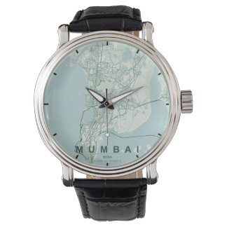Montre Carte de la ville de Mumbai, design minimaliste