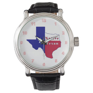 Montre Carte du drapeau texan natif