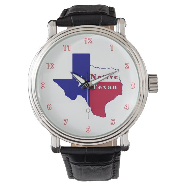 Montre Carte du drapeau texan natif (devant)