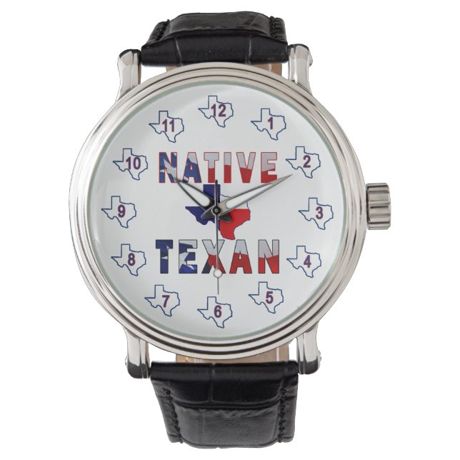 Montre Carte du drapeau texan natif (devant)