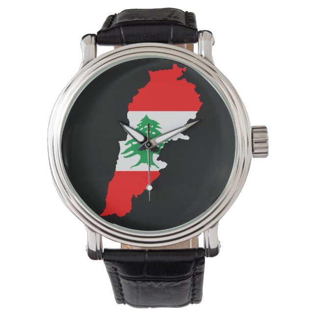 Montre Carte du Liban avec drapeau (devant)