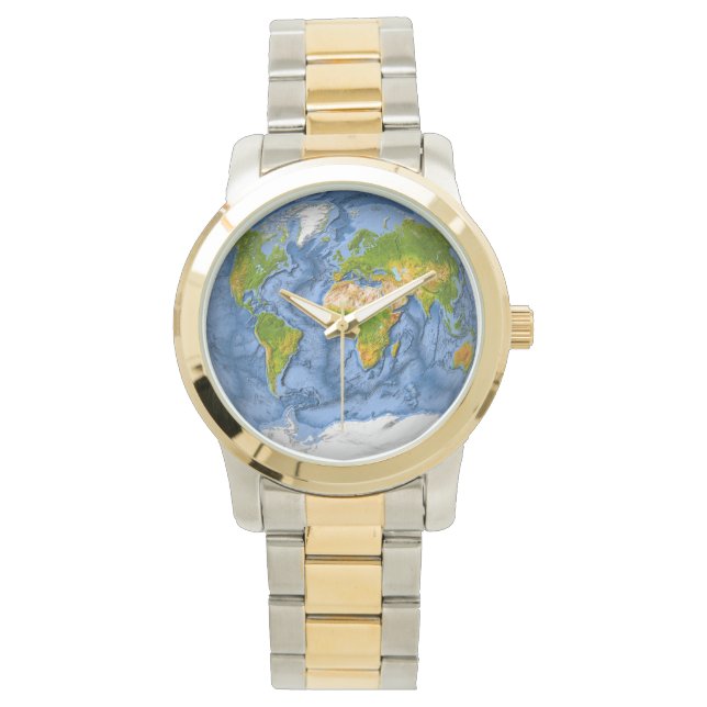 Montre Carte du monde en cercle (devant)