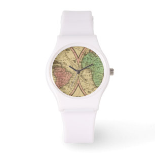Montre Carte du monde sur la projection globulaire