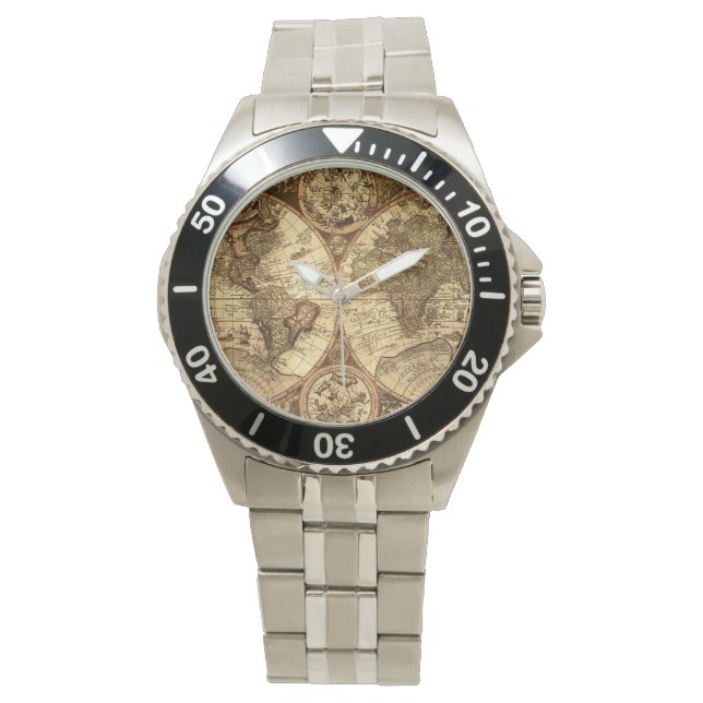 Montre carte du vieux monde (devant)
