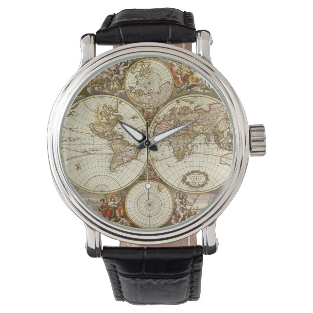 Montre Carte du Vieux Monde antique par Frederick de Wit, (devant)