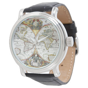Montre Carte du Vieux Monde antique par Hendrik Hondius,