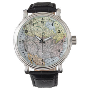 MONTRE CARTE : L'AMÉRIQUE DU NORD, 1890