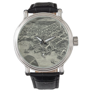 Montre Carte picturale Vintage d'Edgartown MA (1886)