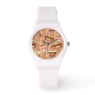 Montre Carte vintage avec un dessert de fraise