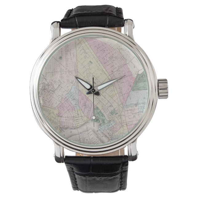 Montre Carte vintage de Brooklyn (1873) (devant)