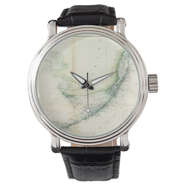 Montre Carte vintage des Florida Keys (1859) (devant)
