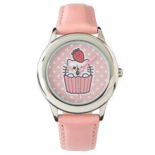 Montre Carton de Cupcake aux fraises Cute Kawaii