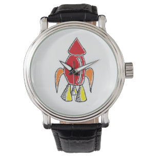 Montre Carton de vaisseau spatial Red Rocket Ship