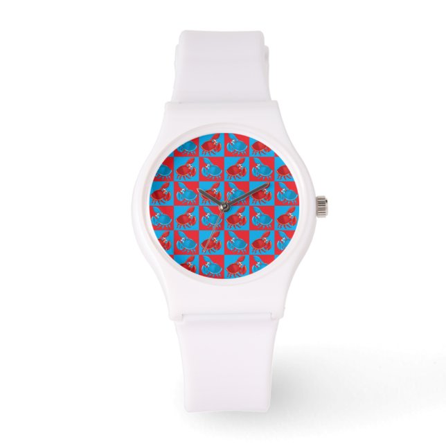 Montre Cartoon crabe mosaïque (Recto)