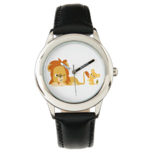 Montre Cartoon mignon Lion Papa et Cub Watch