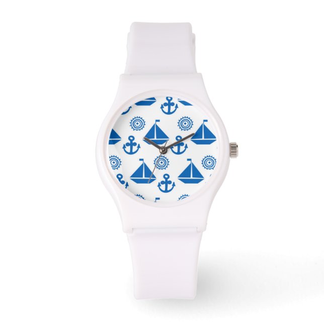 Montre Cartoon Motif de bateau à voile (Recto)