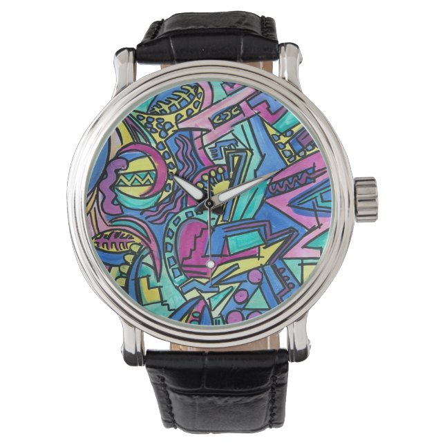 Montre Casa Mia Hand Painted Modern Geometric Art (devant)