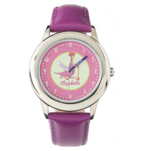 Montre Casque de Scooter Dinosaure Rose Cute Girls Ajoute