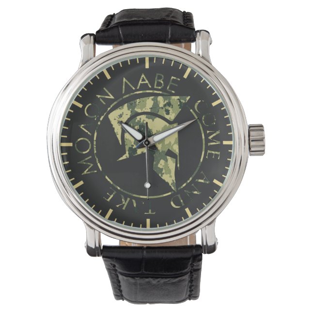 Montre Casque spartiate Molon Labe Camo Militaire (devant)