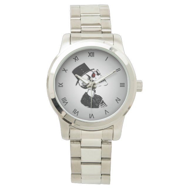 Montre Casquette portant le crâne / Squelette Chiffres ro (devant)