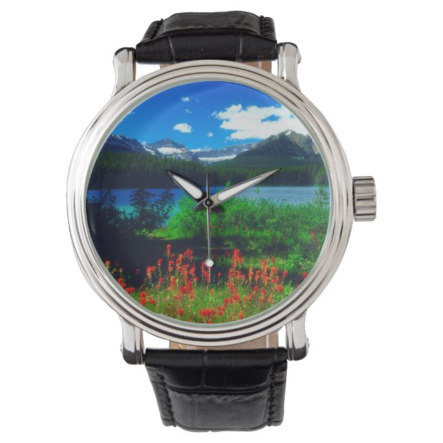 Montre Castilleja à fleurs rouges (devant)