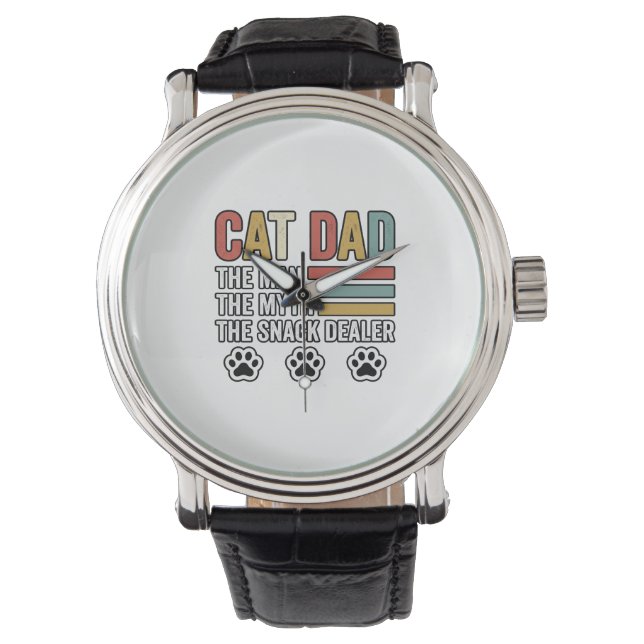Montre Cat Dad Vintage Funny Snack Dealer Shirt Design_1 (devant)