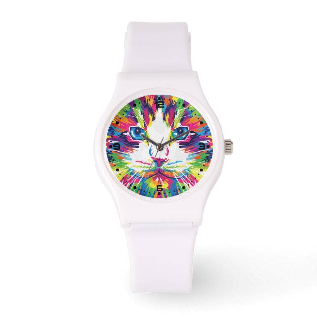 Montre Cat Face géométrique Prismatic Design-32453 (Recto)